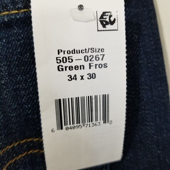 Levis 505 Jeans Men 34x30 Actual 34x29 Regular Fit Straight Blue Denim - Picture 8 of 12